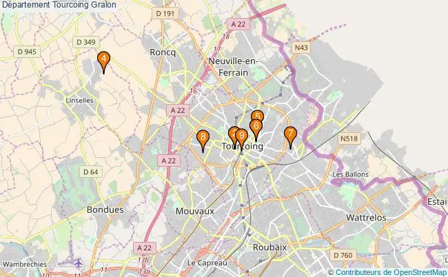 plan Département Tourcoing Associations département Tourcoing : 13 associations