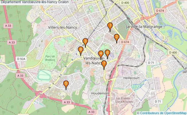plan Département Vandoeuvre-lès-Nancy Associations département Vandoeuvre-lès-Nancy : 9 associations