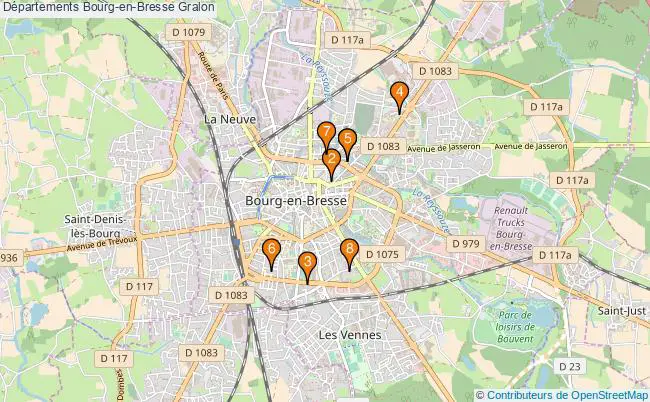 plan Départements Bourg-en-Bresse Associations départements Bourg-en-Bresse : 7 associations