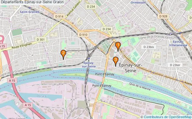 plan Départements Epinay-sur-Seine Associations départements Epinay-sur-Seine : 3 associations
