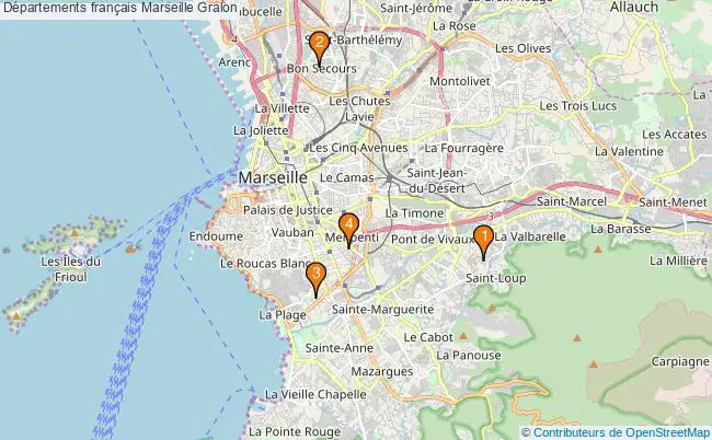 plan Départements français Marseille Associations départements français Marseille : 4 associations