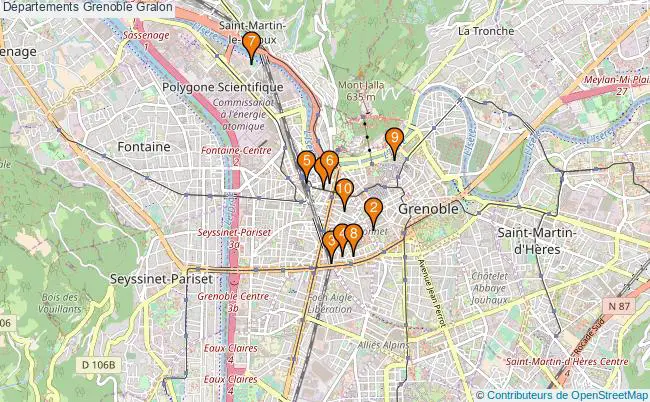 plan Départements Grenoble Associations départements Grenoble : 13 associations