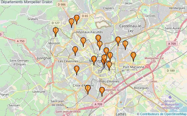 plan Départements Montpellier Associations départements Montpellier : 23 associations