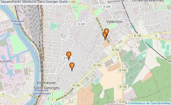 plan Départements Villeneuve-Saint-Georges Associations départements Villeneuve-Saint-Georges : 3 associations