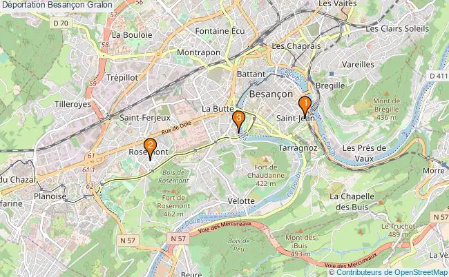 plan Déportation Besançon Associations déportation Besançon : 3 associations