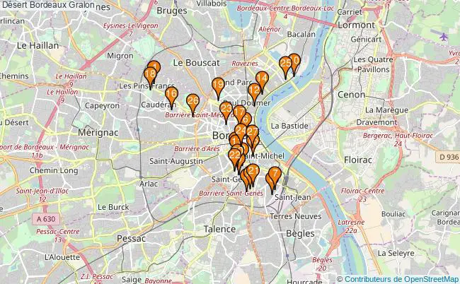 plan Désert Bordeaux Associations Désert Bordeaux : 32 associations