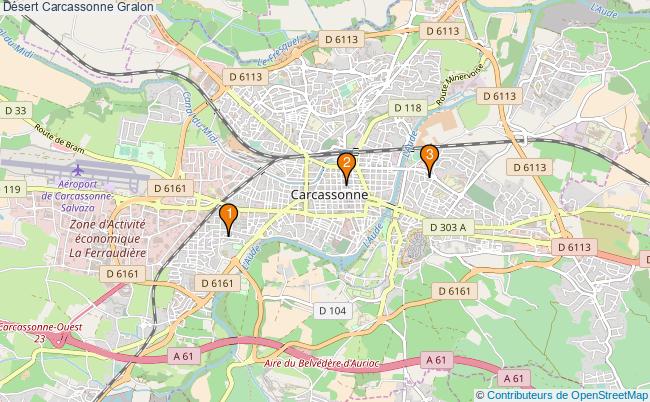 plan Désert Carcassonne Associations Désert Carcassonne : 3 associations