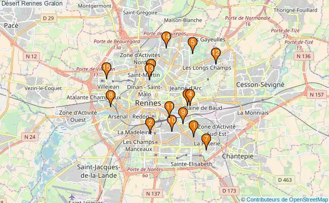 plan Désert Rennes Associations Désert Rennes : 17 associations