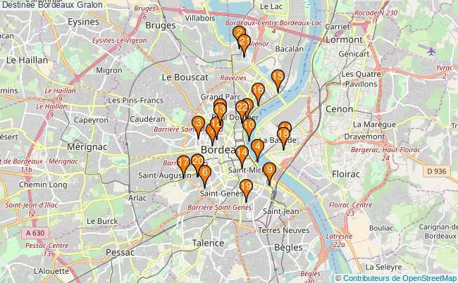 plan Destinée Bordeaux Associations Destinée Bordeaux : 24 associations