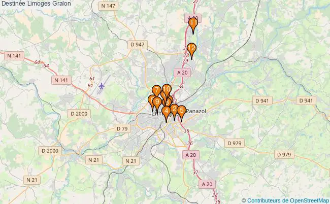 plan Destinée Limoges Associations Destinée Limoges : 13 associations