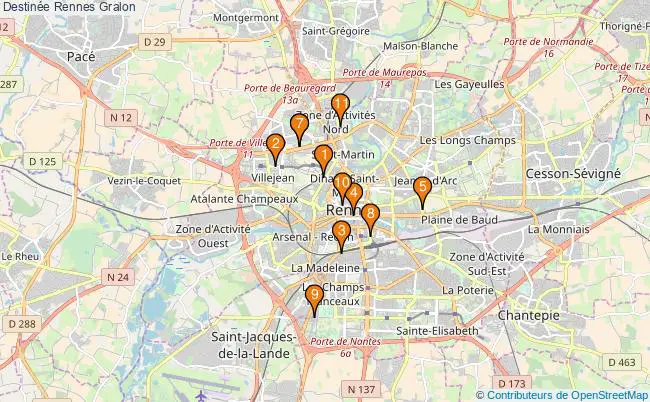 plan Destinée Rennes Associations Destinée Rennes : 17 associations