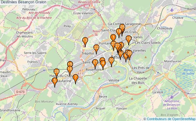plan Destinées Besançon Associations destinées Besançon : 31 associations