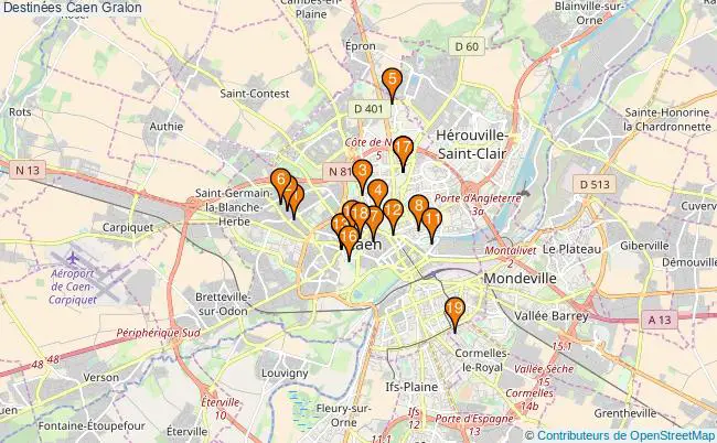 plan Destinées Caen Associations destinées Caen : 19 associations