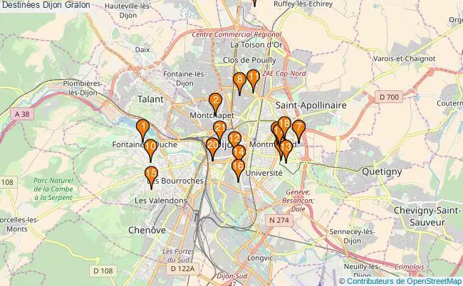plan Destinées Dijon Associations destinées Dijon : 24 associations