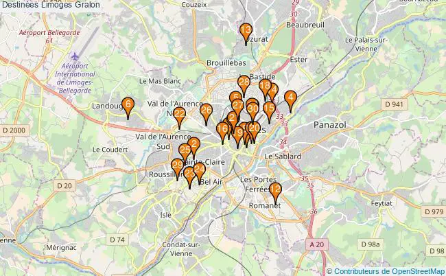 plan Destinées Limoges Associations destinées Limoges : 30 associations