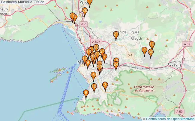 plan Destinées Marseille Associations destinées Marseille : 154 associations