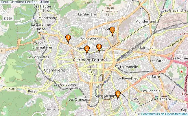 plan Deuil Clermont-Ferrand Associations deuil Clermont-Ferrand : 4 associations