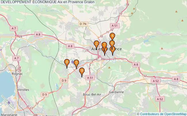 plan DEVELOPPEMENT ECONOMIQUE Aix en Provence Associations DEVELOPPEMENT ECONOMIQUE Aix en Provence : 10 associations