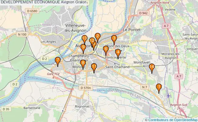 plan DEVELOPPEMENT ECONOMIQUE Avignon Associations DEVELOPPEMENT ECONOMIQUE Avignon : 17 associations