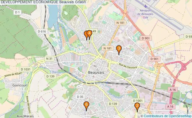 plan DEVELOPPEMENT ECONOMIQUE Beauvais Associations DEVELOPPEMENT ECONOMIQUE Beauvais : 7 associations
