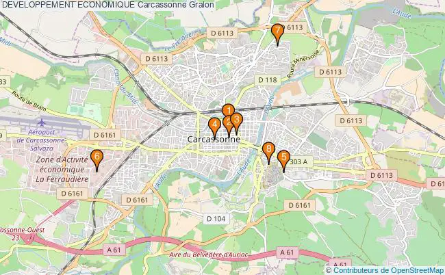 plan DEVELOPPEMENT ECONOMIQUE Carcassonne Associations DEVELOPPEMENT ECONOMIQUE Carcassonne : 9 associations