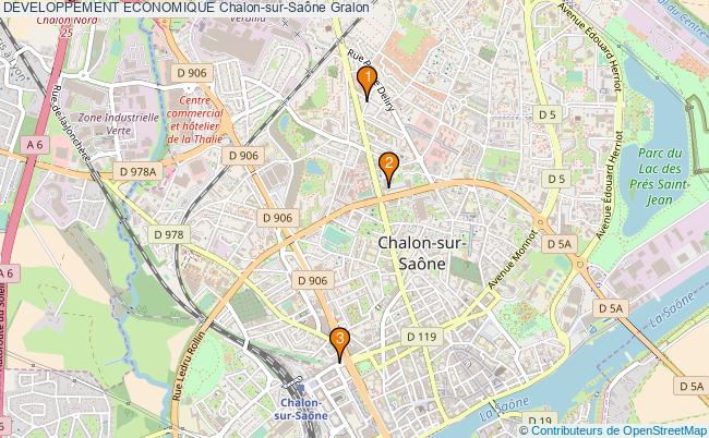 plan DEVELOPPEMENT ECONOMIQUE Chalon-sur-Saône Associations DEVELOPPEMENT ECONOMIQUE Chalon-sur-Saône : 4 associations
