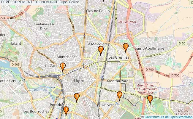 plan DEVELOPPEMENT ECONOMIQUE Dijon Associations DEVELOPPEMENT ECONOMIQUE Dijon : 16 associations