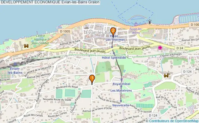 plan DEVELOPPEMENT ECONOMIQUE Evian-les-Bains Associations DEVELOPPEMENT ECONOMIQUE Evian-les-Bains : 3 associations