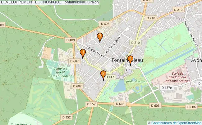 plan DEVELOPPEMENT ECONOMIQUE Fontainebleau Associations DEVELOPPEMENT ECONOMIQUE Fontainebleau : 4 associations