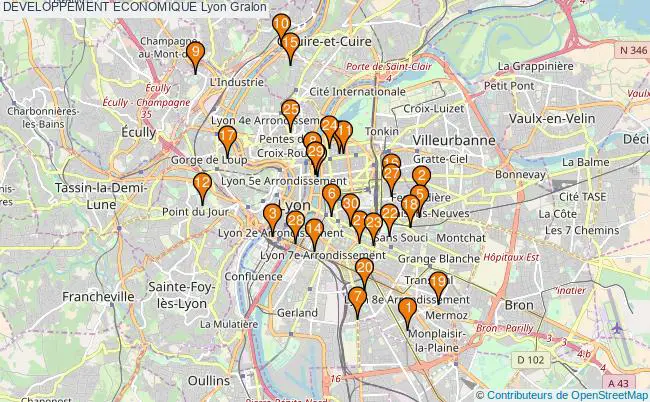 plan DEVELOPPEMENT ECONOMIQUE Lyon Associations DEVELOPPEMENT ECONOMIQUE Lyon : 100 associations