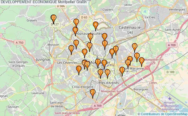 plan DEVELOPPEMENT ECONOMIQUE Montpellier Associations DEVELOPPEMENT ECONOMIQUE Montpellier : 47 associations