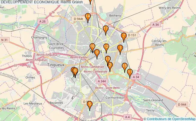 plan DEVELOPPEMENT ECONOMIQUE Reims Associations DEVELOPPEMENT ECONOMIQUE Reims : 20 associations