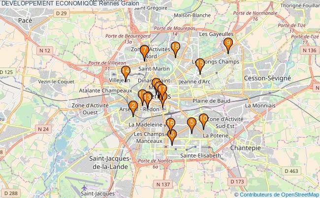 plan DEVELOPPEMENT ECONOMIQUE Rennes Associations DEVELOPPEMENT ECONOMIQUE Rennes : 19 associations