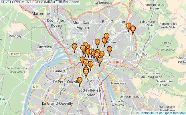 plan DEVELOPPEMENT ECONOMIQUE Rouen Associations DEVELOPPEMENT ECONOMIQUE Rouen : 29 associations
