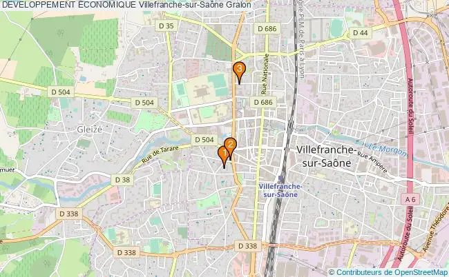plan DEVELOPPEMENT ECONOMIQUE Villefranche-sur-Saône Associations DEVELOPPEMENT ECONOMIQUE Villefranche-sur-Saône : 3 associations
