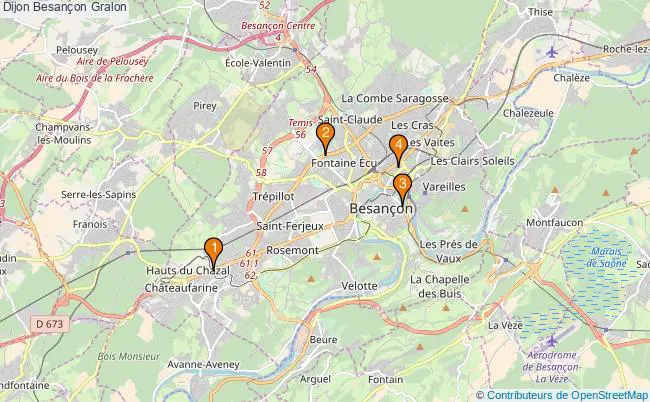 plan Dijon Besançon Associations Dijon Besançon : 4 associations