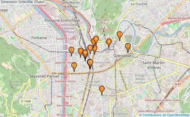 plan Dimension Grenoble Associations dimension Grenoble : 21 associations