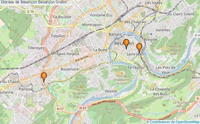 plan Diocèse de Besançon Besançon Associations diocèse de Besançon Besançon : 2 associations