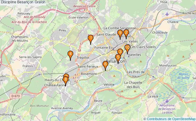 plan Discipline Besançon Associations Discipline Besançon : 14 associations