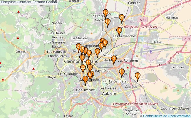 plan Discipline Clermont-Ferrand Associations Discipline Clermont-Ferrand : 32 associations