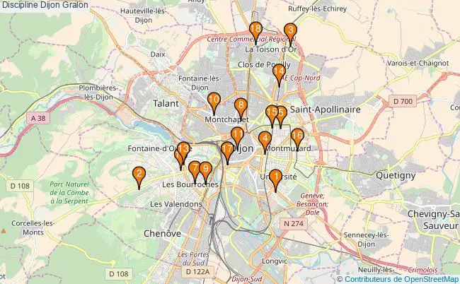 plan Discipline Dijon Associations Discipline Dijon : 18 associations