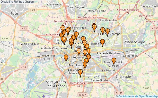 plan Discipline Rennes Associations Discipline Rennes : 46 associations