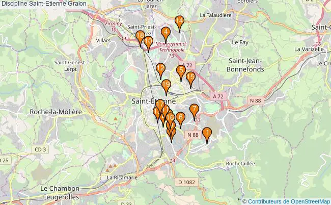 plan Discipline Saint-Etienne Associations Discipline Saint-Etienne : 28 associations