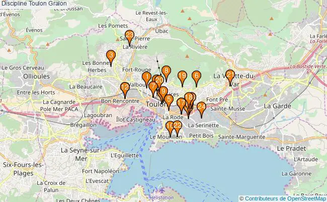 plan Discipline Toulon Associations Discipline Toulon : 28 associations