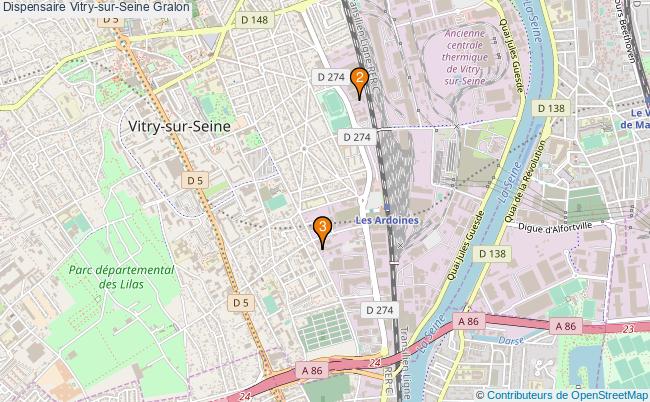 plan Dispensaire Vitry-sur-Seine Associations dispensaire Vitry-sur-Seine : 4 associations