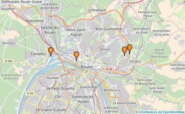 plan Distributions Rouen Associations distributions Rouen : 5 associations