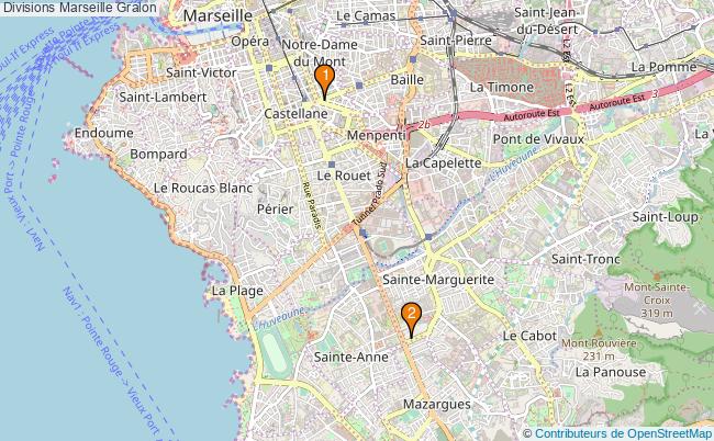 plan Divisions Marseille Associations divisions Marseille : 2 associations