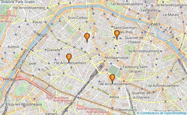plan Divisions Paris Associations divisions Paris : 5 associations