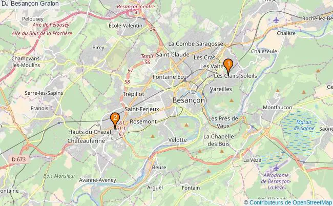 plan DJ Besançon Associations DJ Besançon : 3 associations