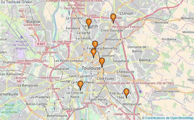 plan DJ Toulouse Associations DJ Toulouse : 9 associations